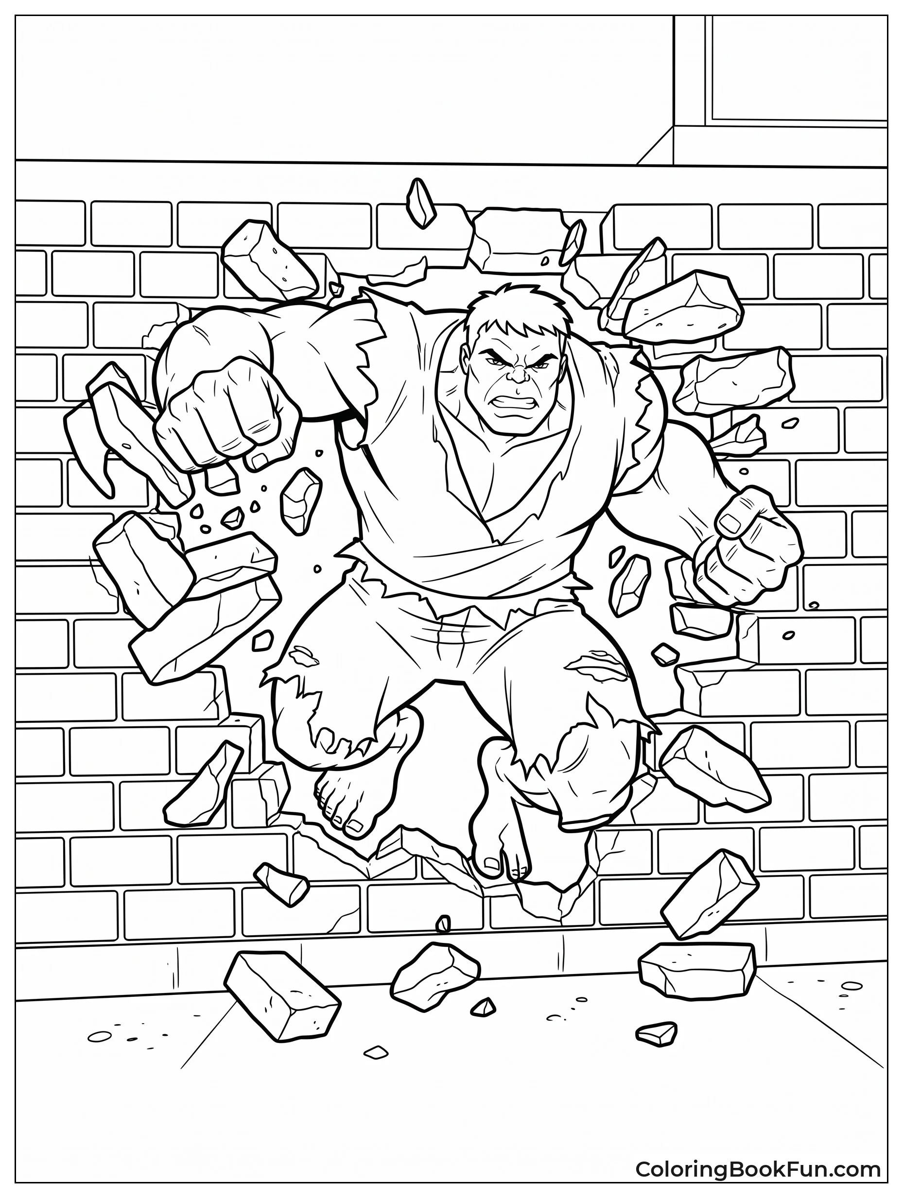 Hulk Smashes Through Brick Wall