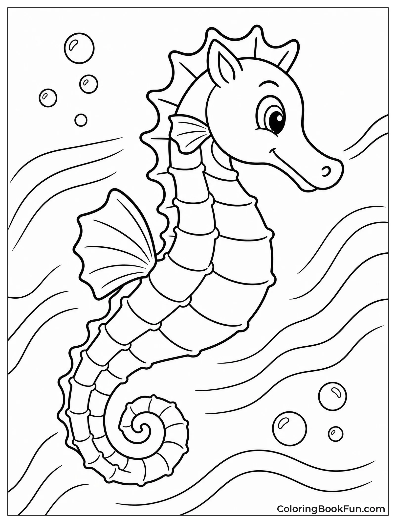 Seahorse Swimming Through Strong Currents