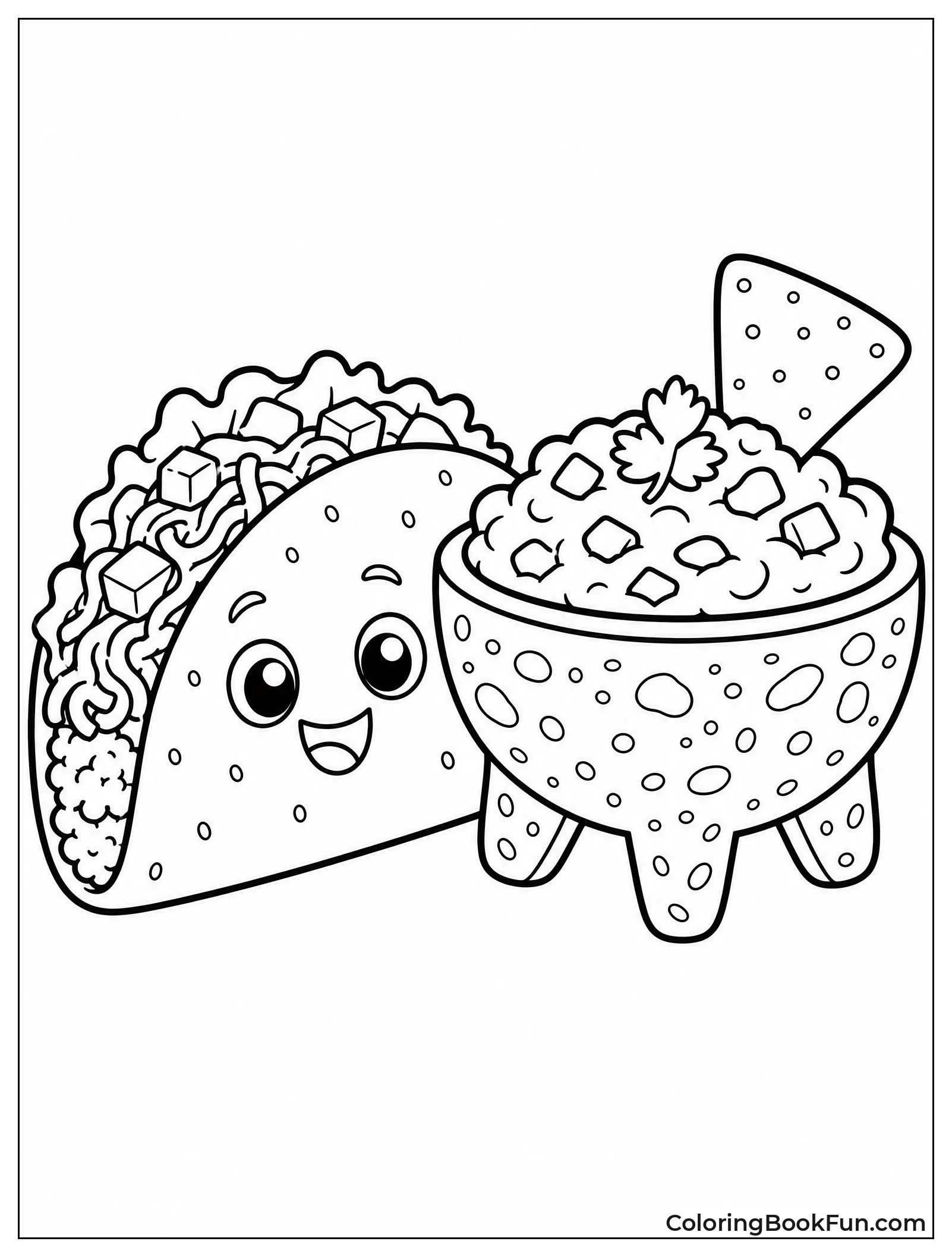 Taco Next to Guacamole Bowl