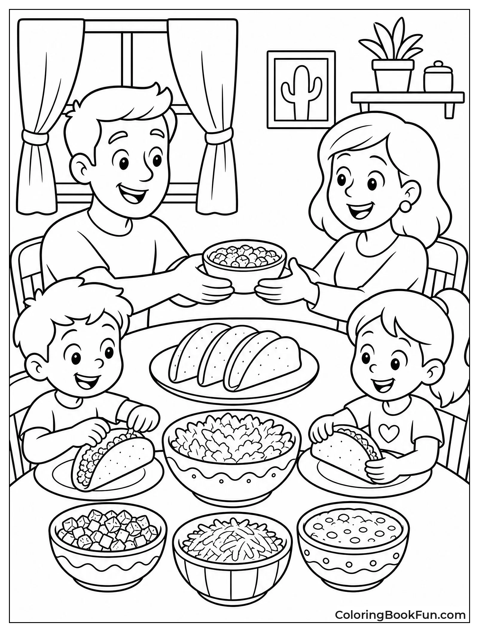 Family Making Tacos Together