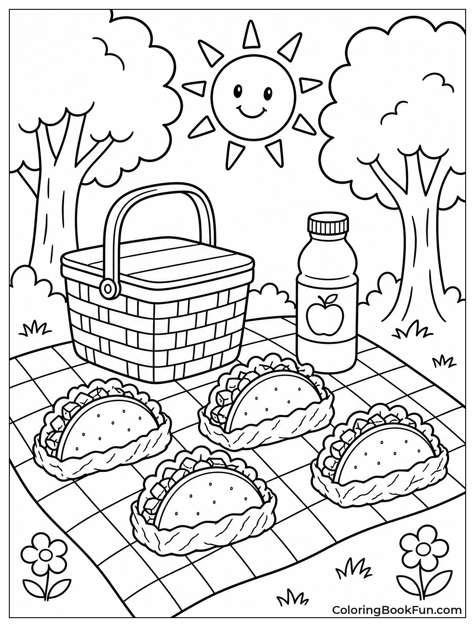 Picnic Blanket with Tacos