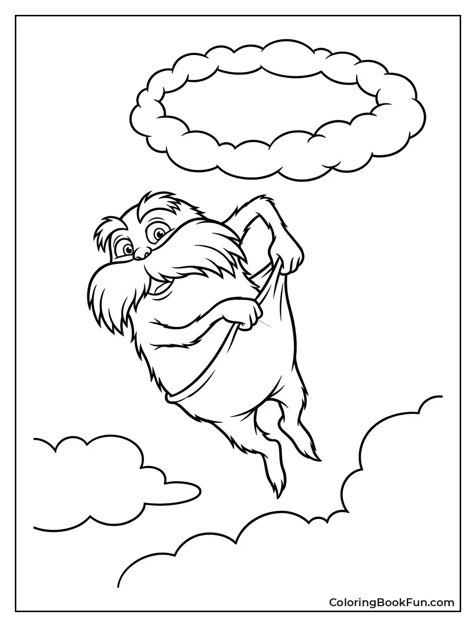 Lorax Floating into Clouds