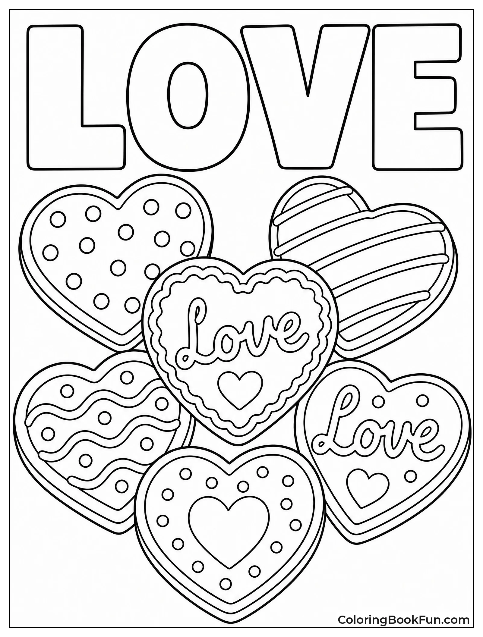 Heart Cookies Decorated with Love
