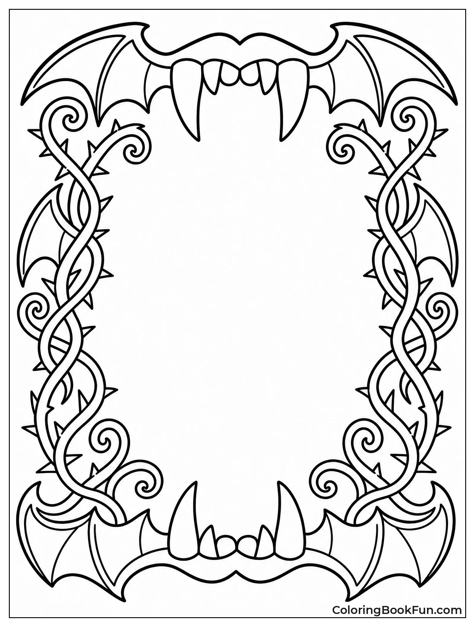 Frame Made of Bat Wings and Vines