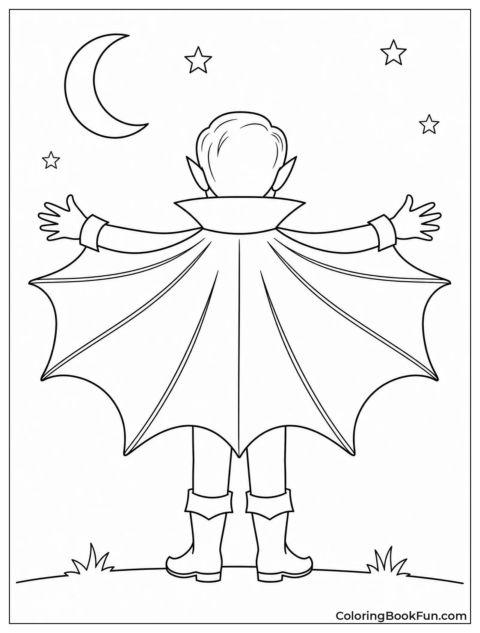 Vampire Spreading Cape Like Bat Wings