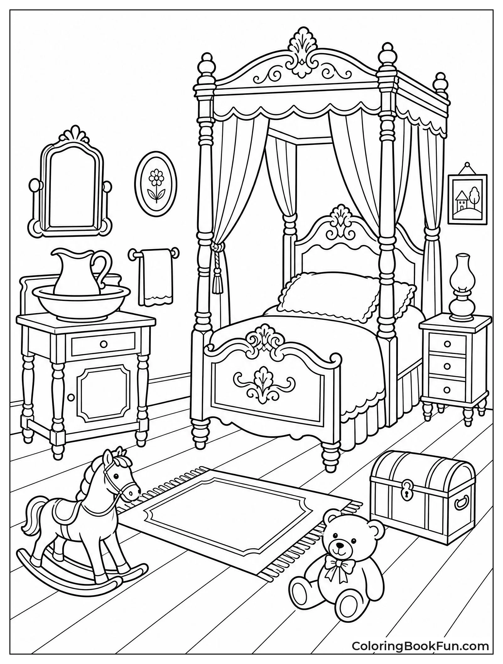 Victorian Bedroom with Canopy Bed