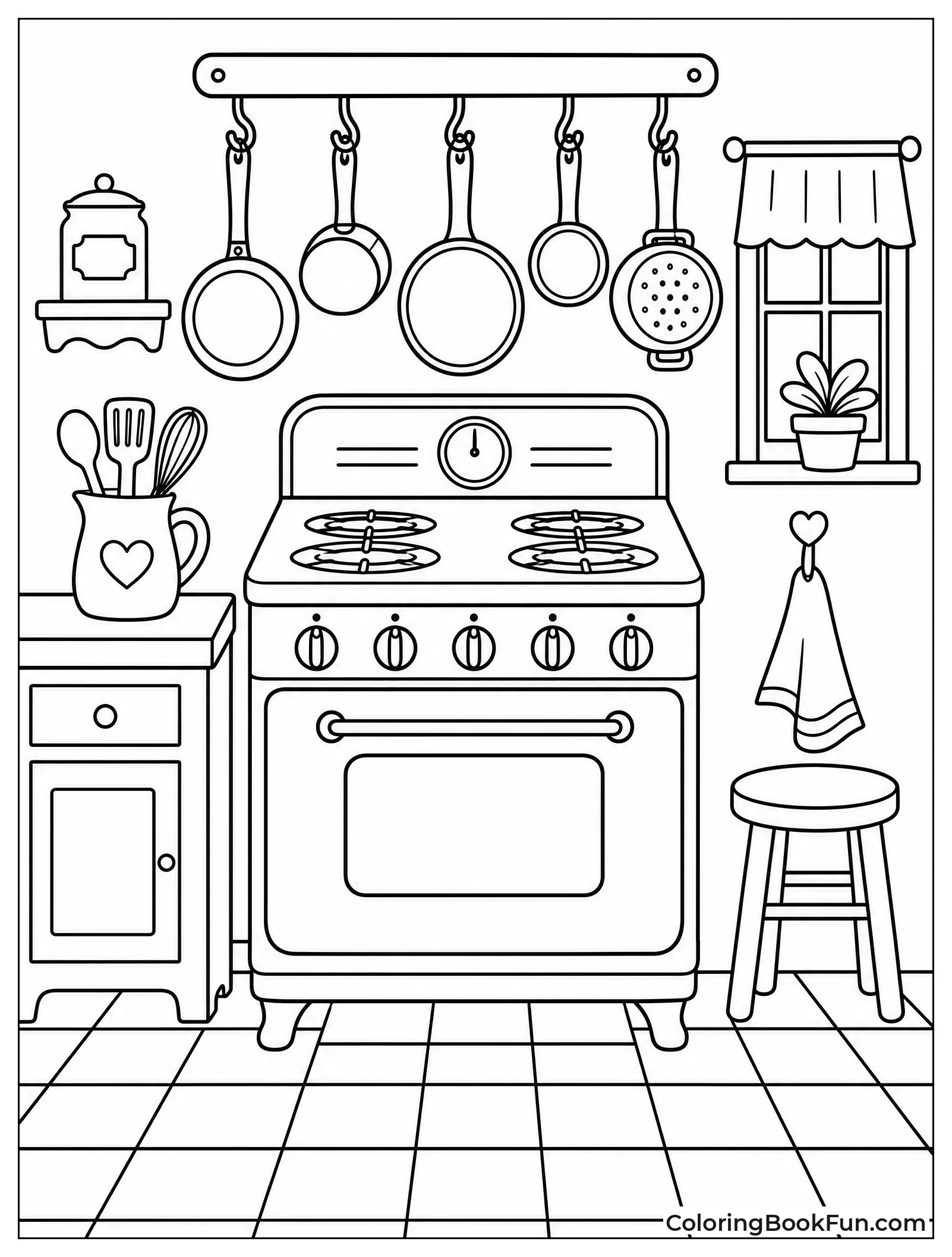 Vintage Kitchen with Retro Stove