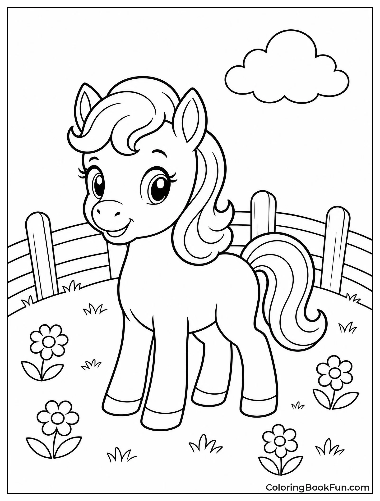 Vintage Storybook Pony Illustration