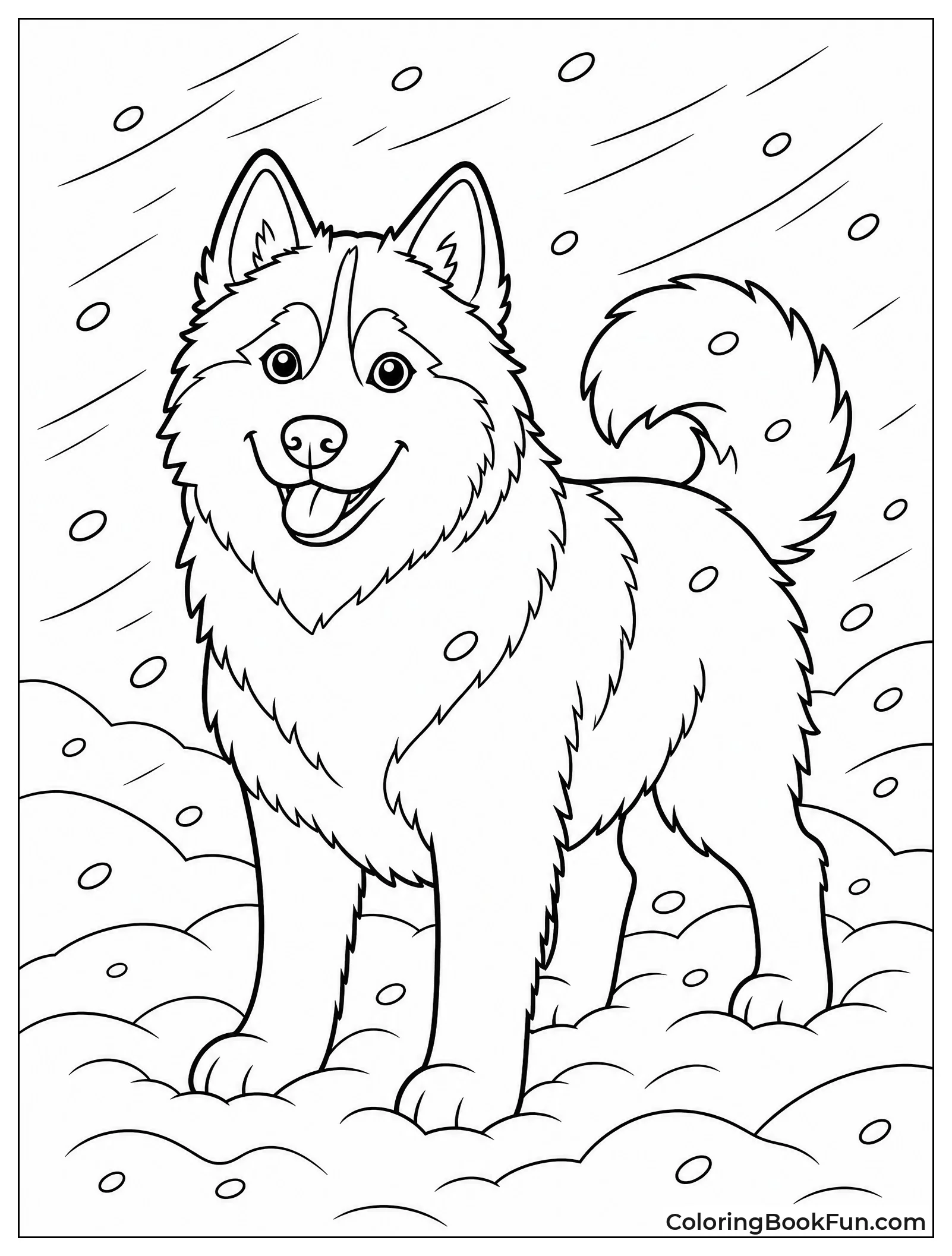 Husky in Deep Snow