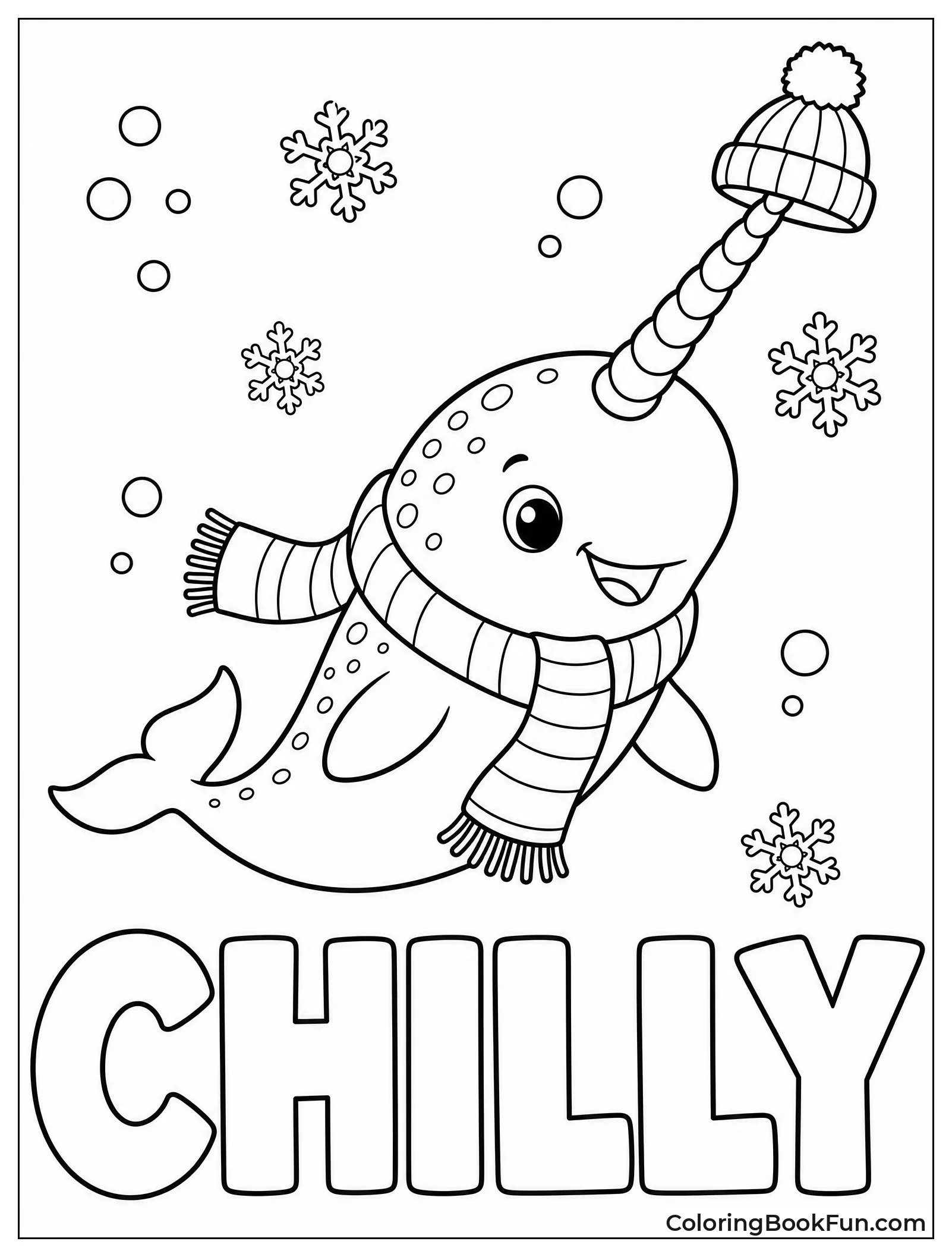 Narwhal in Scarf and Hat