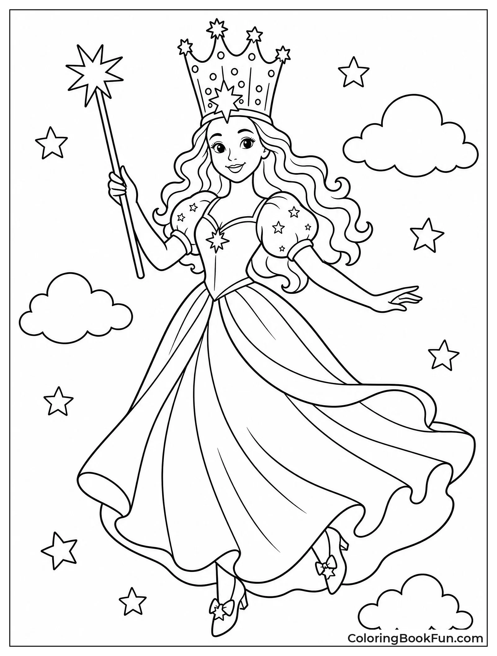 Glinda Floating with Sparkling Wand