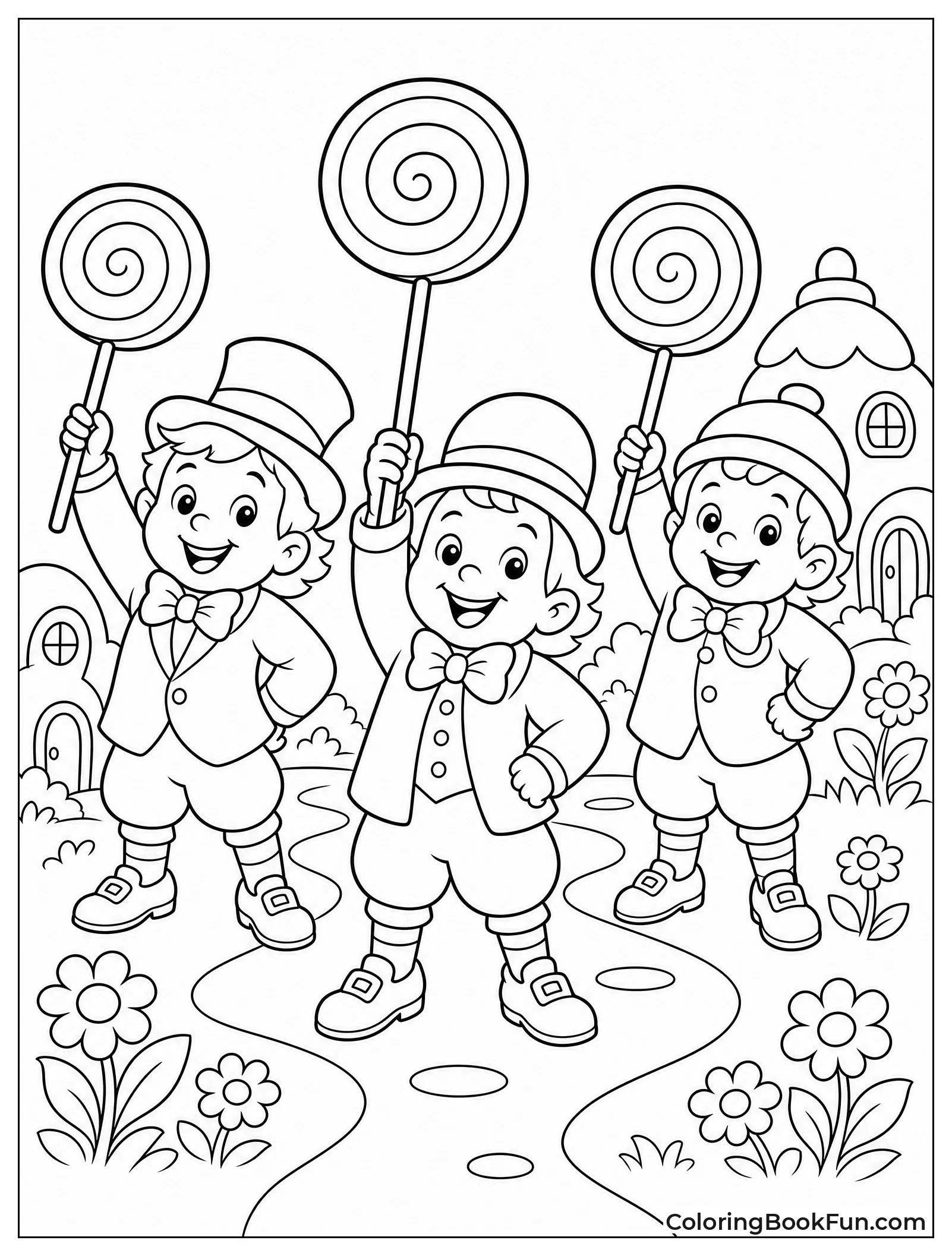 Munchkins Waving Their Big Lollipops