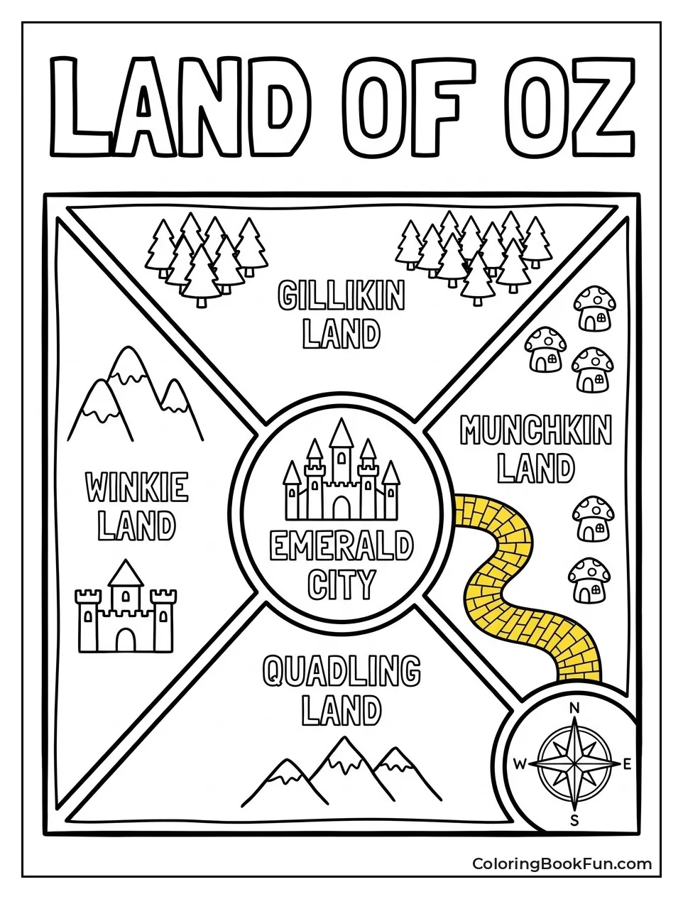 Detailed Map of Oz Lands