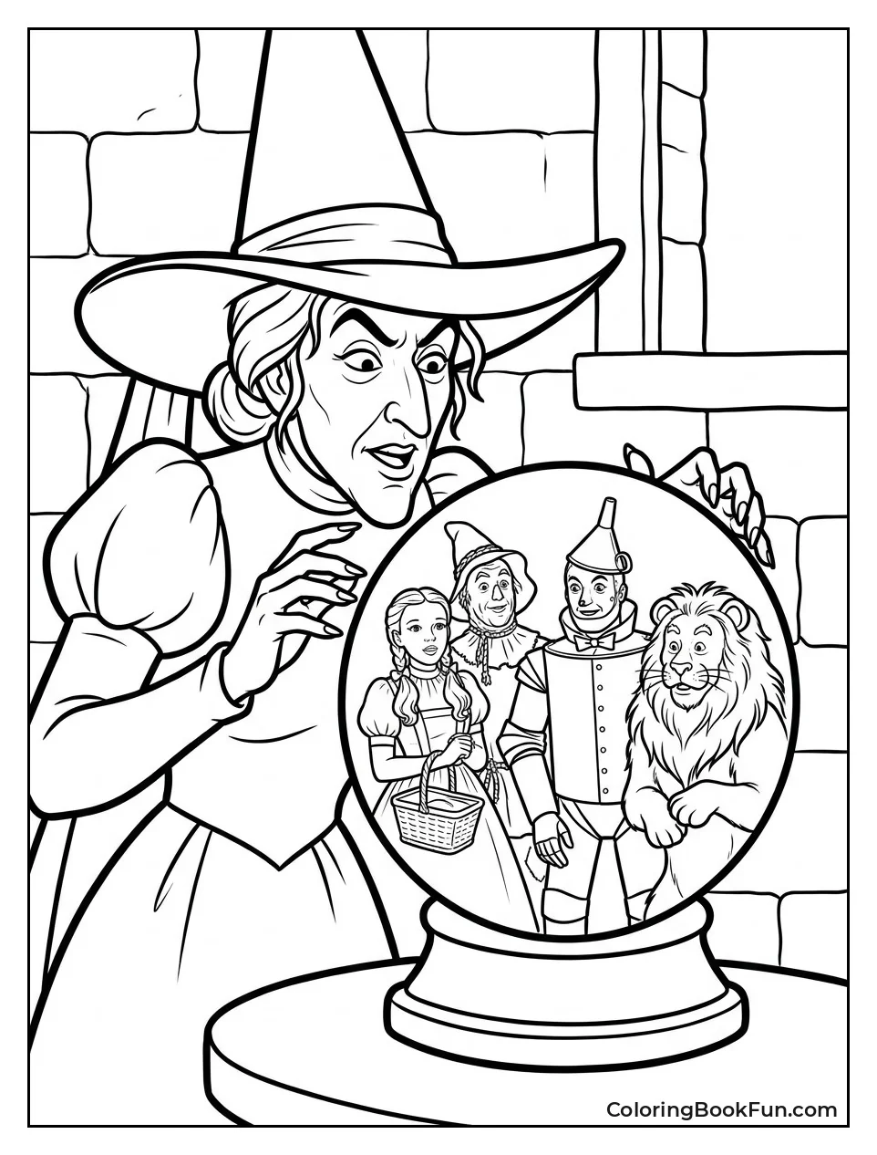 Witch Peering into Crystal Ball