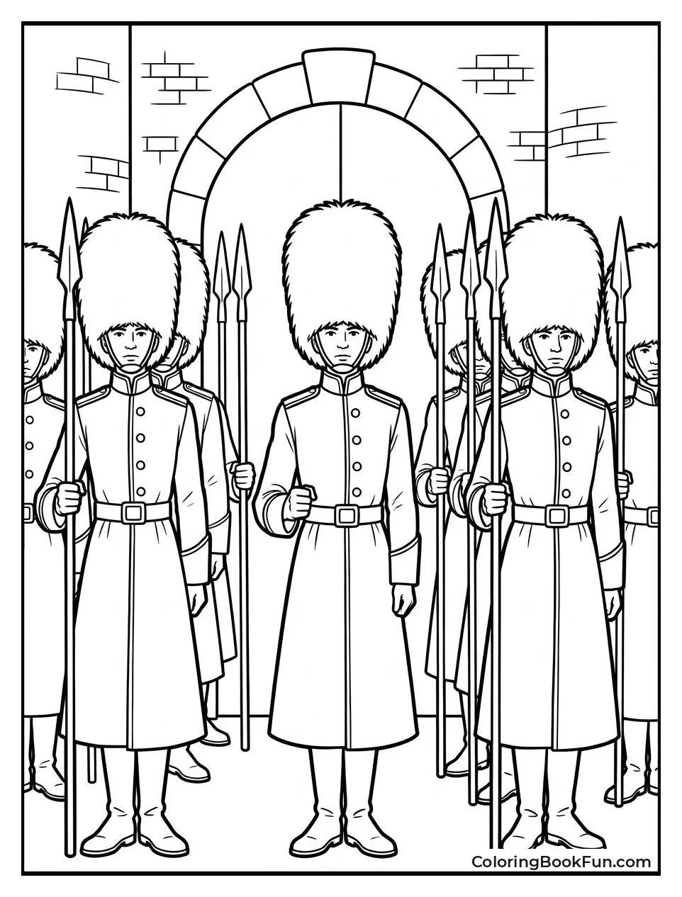 Tall Guards Standing at Gate