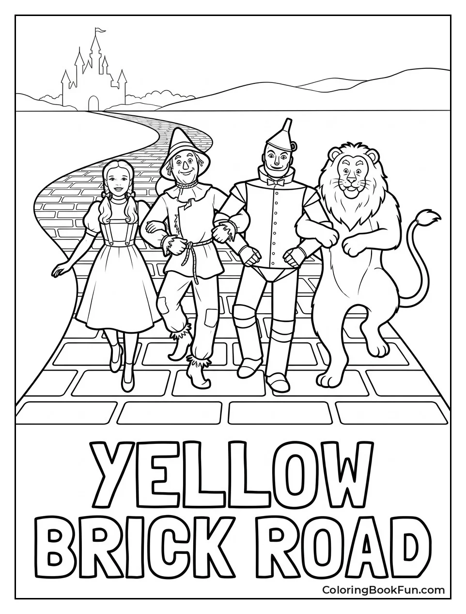 Friends Skipping Down Yellow Road