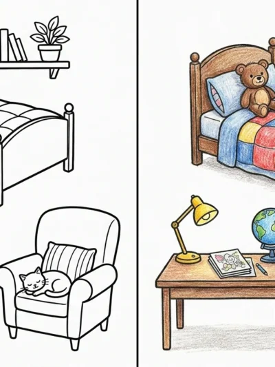 Bedroom coloring pages
