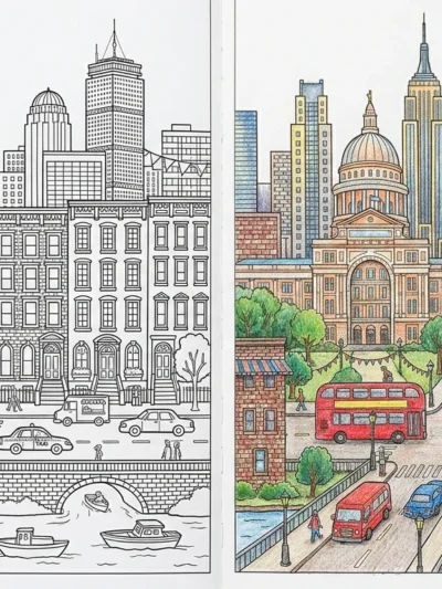 City coloring pages