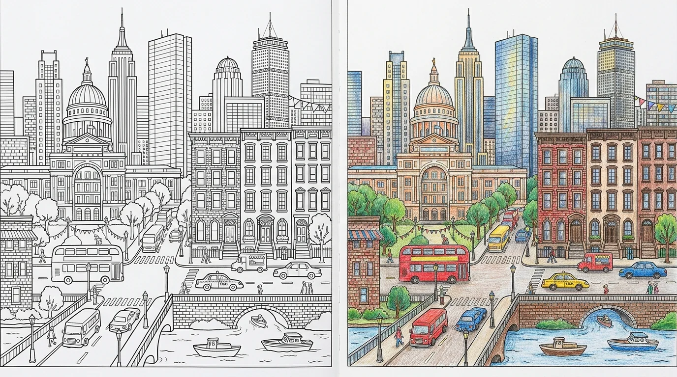 42 City Coloring Pages (Free PDFs)