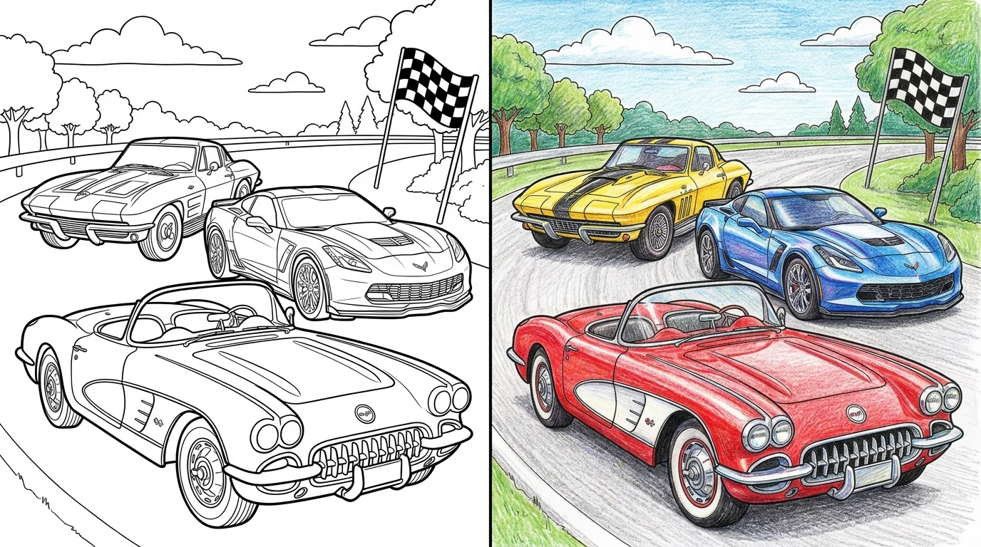 50 Corvette Coloring Pages (Free PDFs)