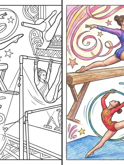 Gymnastics coloring pages