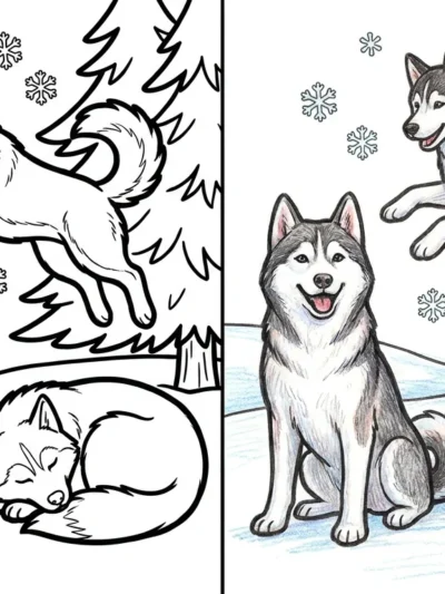 Husky coloring pages