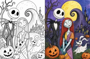 jack and sally coloring pages