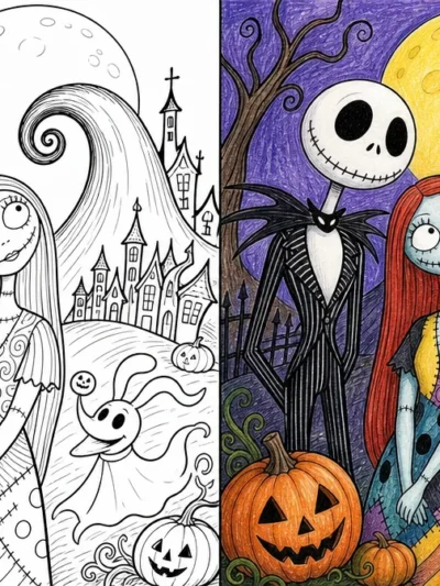 Jack And Sally coloring pages