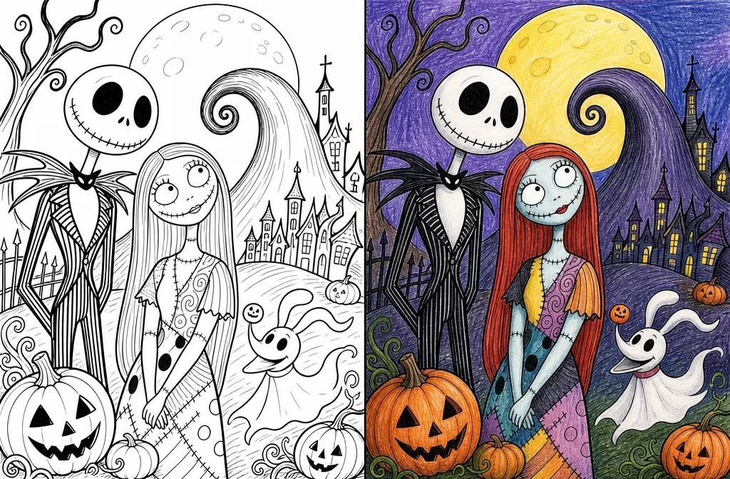 39 Jack And Sally Coloring Pages (Free PDFs)