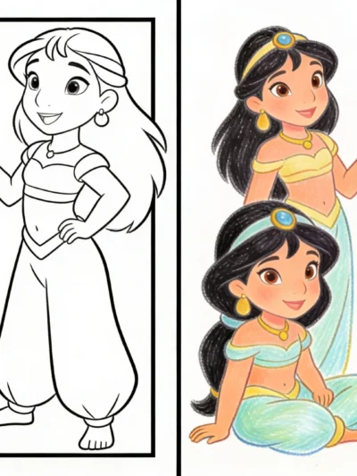 Jasmine coloring pages
