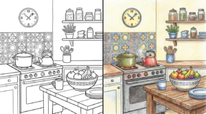 kitchen coloring pages