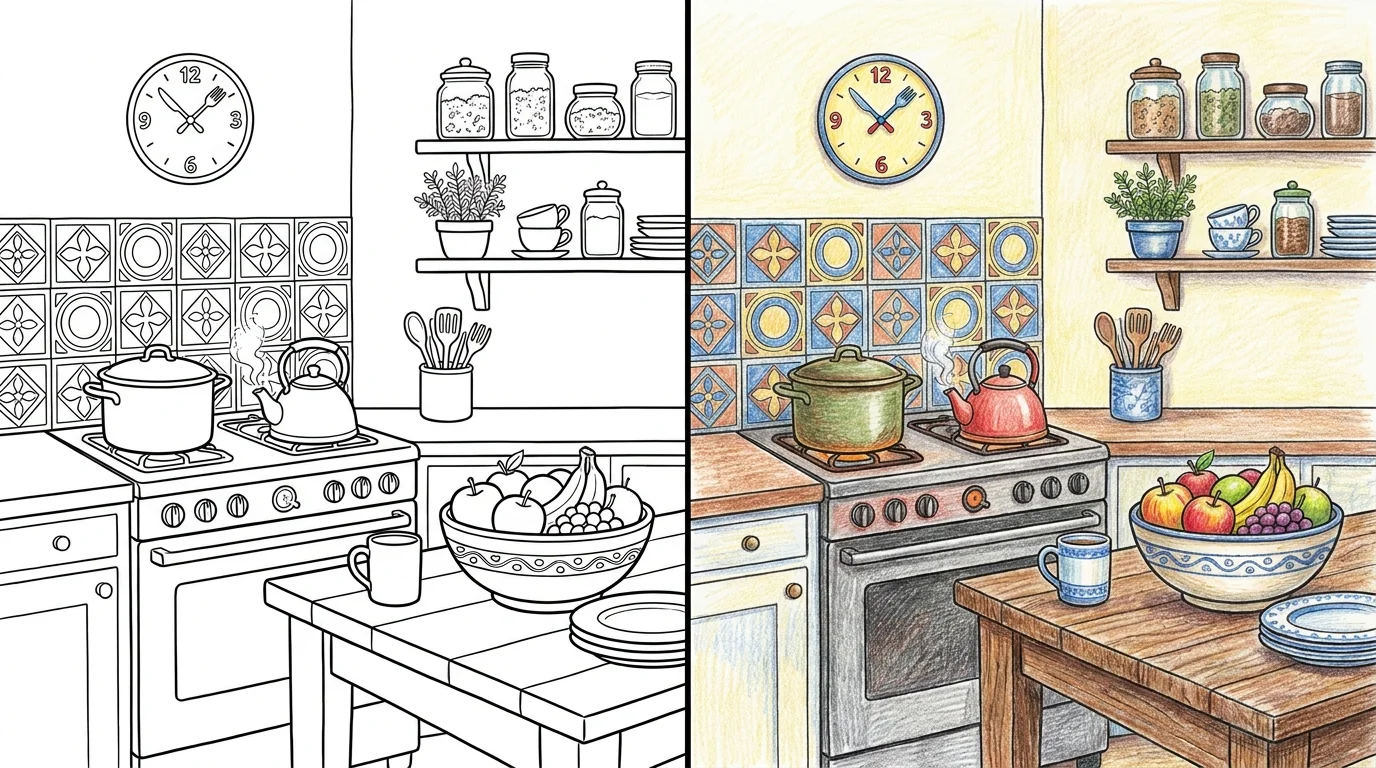 48 Kitchen Coloring Pages (Free PDFs)
