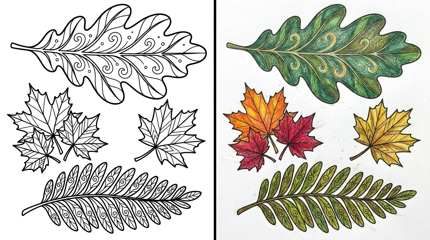 49 Leaves Coloring Pages (Free PDFs)