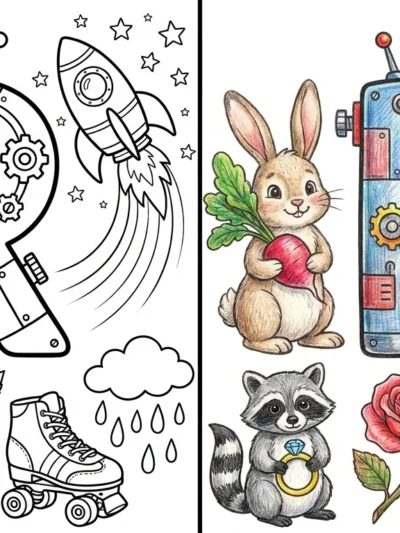Letter R coloring pages