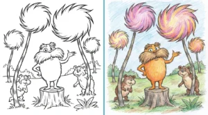 lorax coloring pages