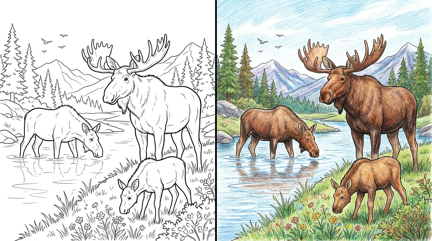 42 Moose Coloring Pages (Free PDFs)