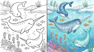 narwhal coloring pages