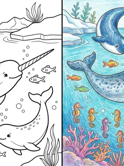 Narwhal coloring pages