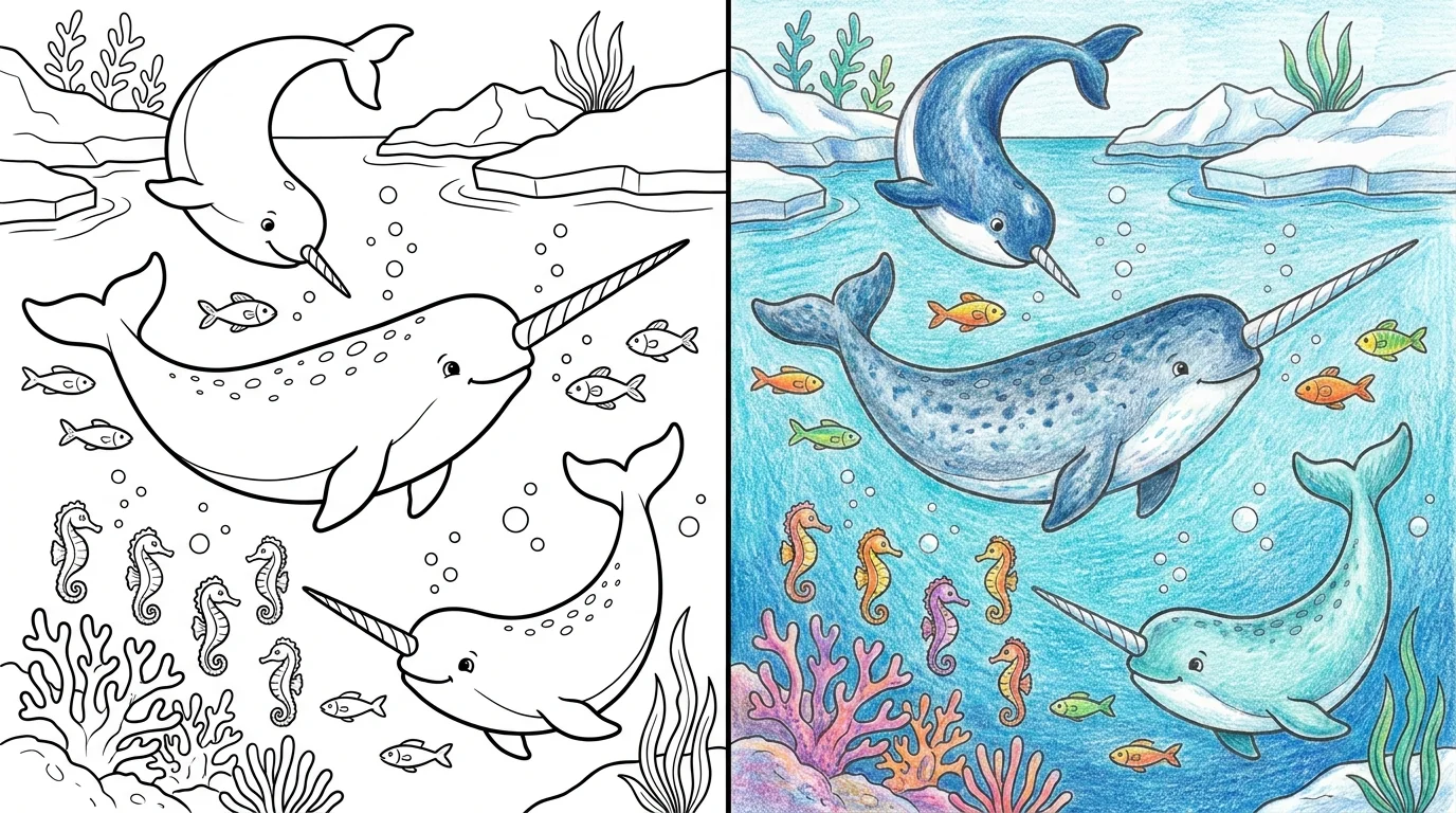 46 Narwhal Coloring Pages (Free PDFs)