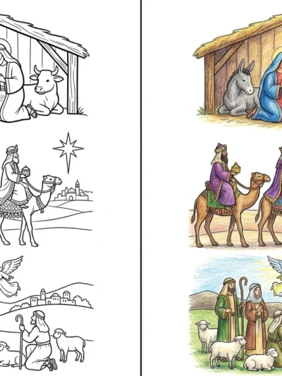 Nativity coloring pages