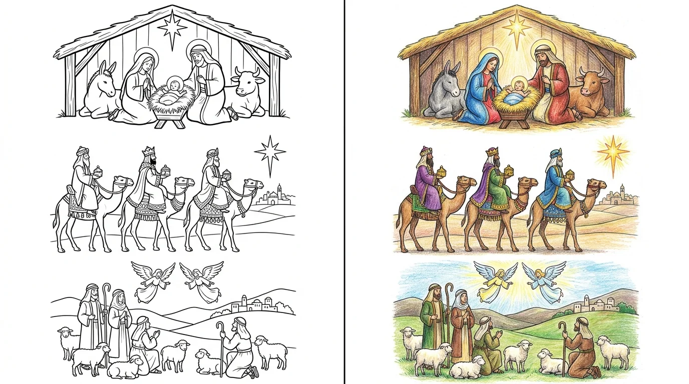 44 Nativity Coloring Pages (Free PDFs)