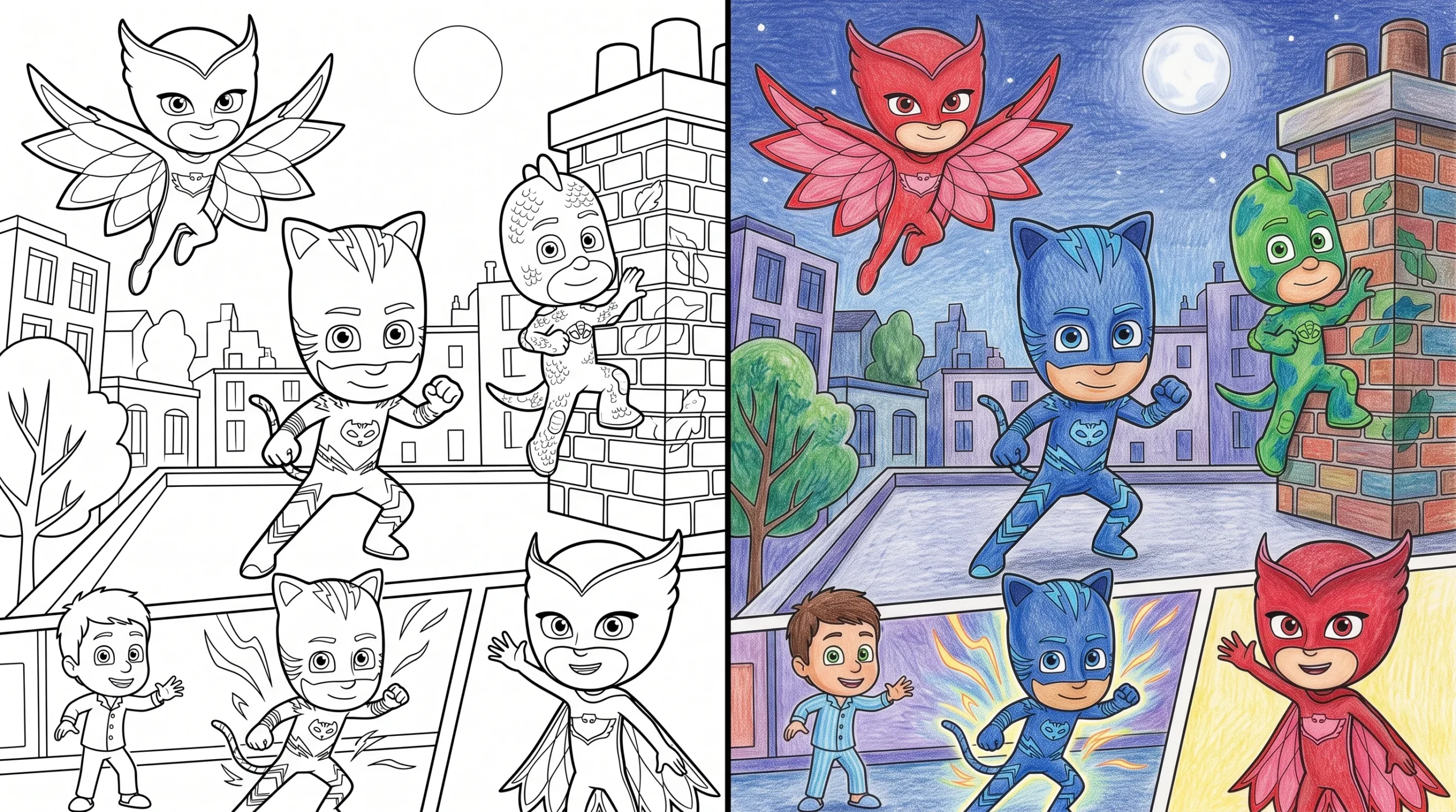 pj mask coloring pages