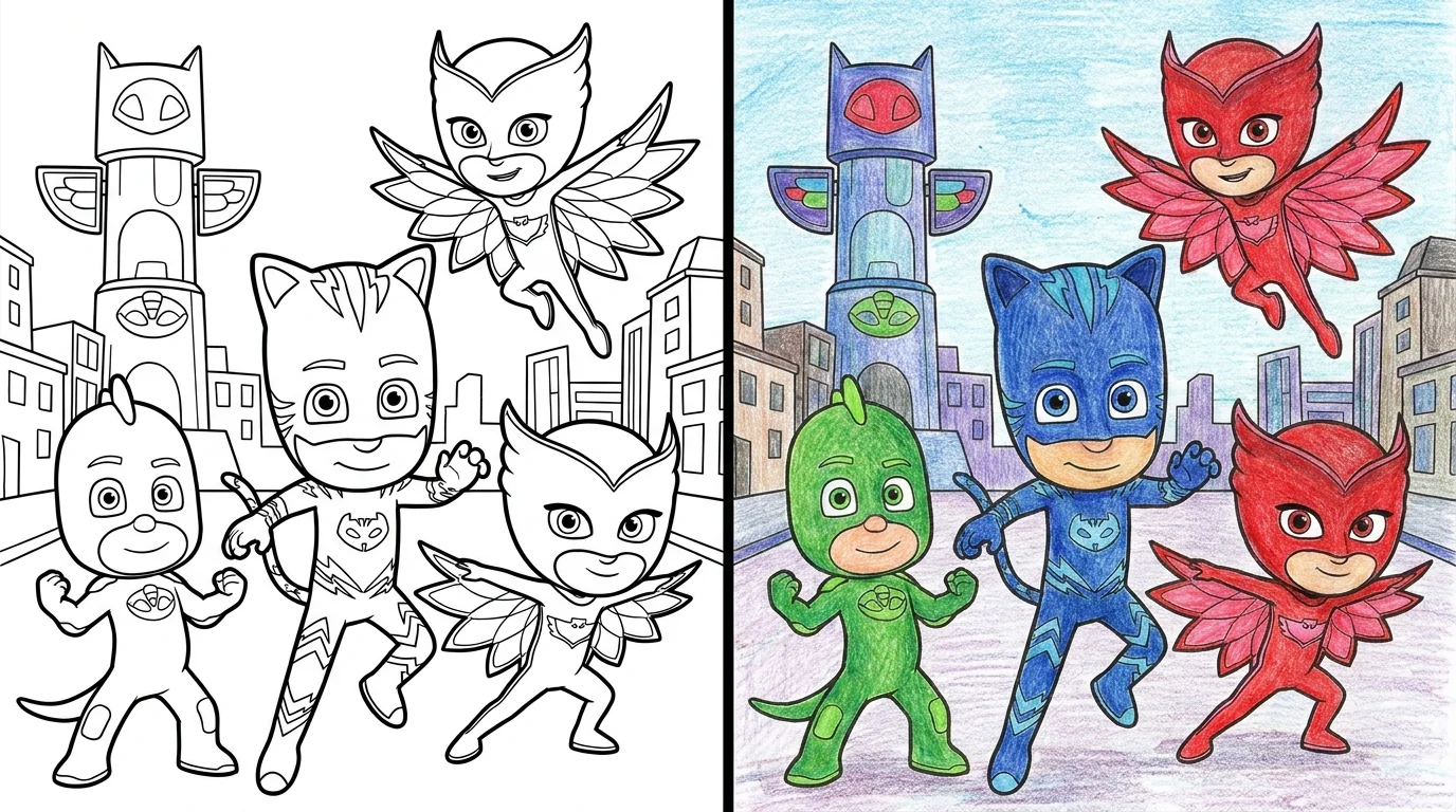 40 Pj Mask Coloring Pages (Free PDFs)