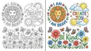 positive affirmation coloring pages