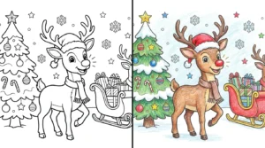 rudolph coloring pages