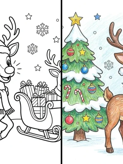 Rudolph coloring pages
