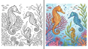 seahorse coloring pages