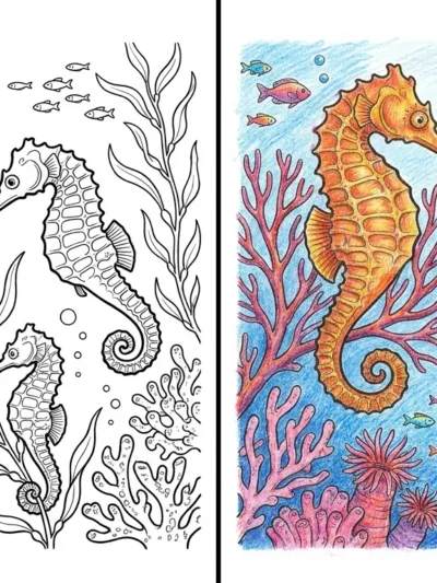 Seahorse coloring pages