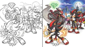 shadow the hedgehog coloring pages