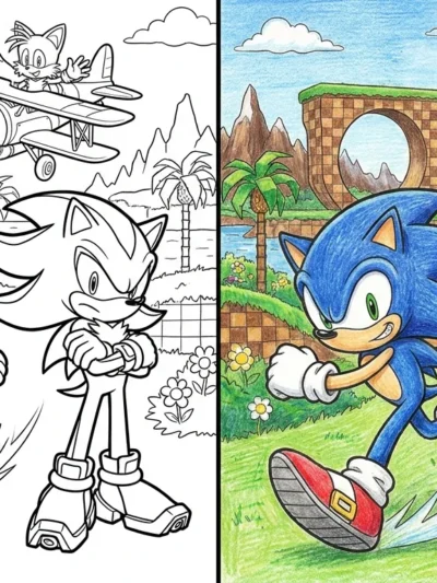 Sonic And Shadow coloring pages